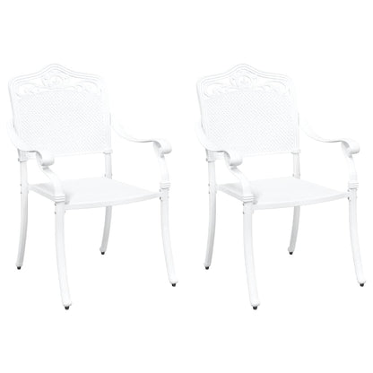 vidaXL Gartenstuhl 2 pcs Weiß 55 x 55 x 92,5cm Aluminium