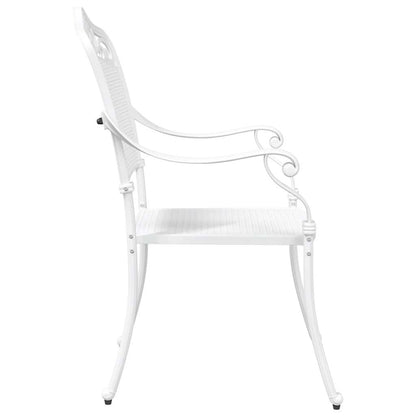 vidaXL Gartenstuhl 2 pcs Weiß 55 x 55 x 92,5cm Aluminium