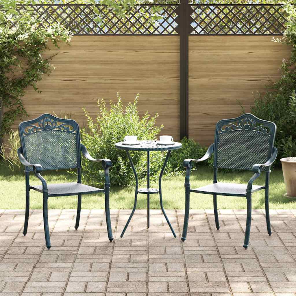 vidaXL Gartenstuhl 2 pcs Grün 64 x 62 x 93cm Aluminium