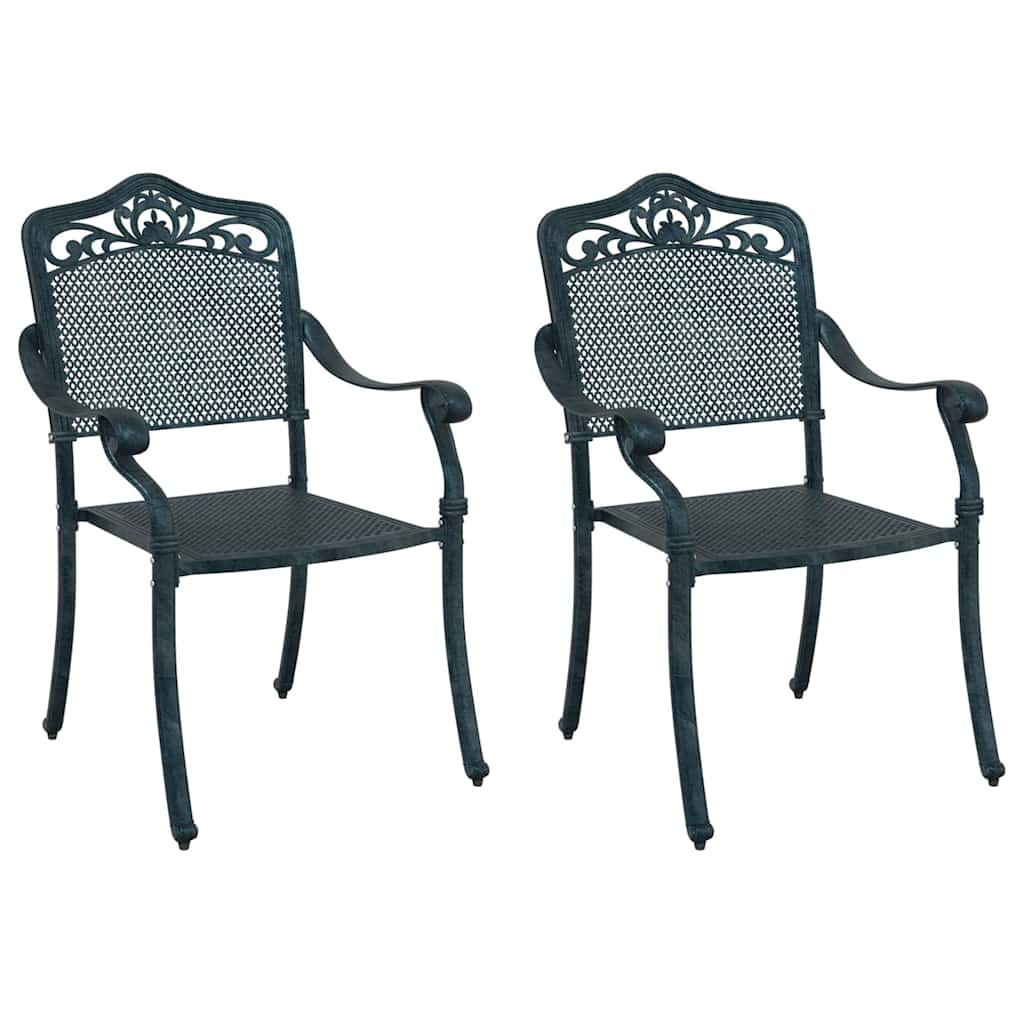 vidaXL Gartenstuhl 2 pcs Grün 64 x 62 x 93cm Aluminium