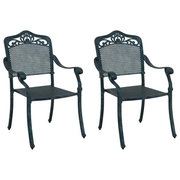 vidaXL Gartenstuhl 2 pcs Grün 64 x 62 x 93cm Aluminium