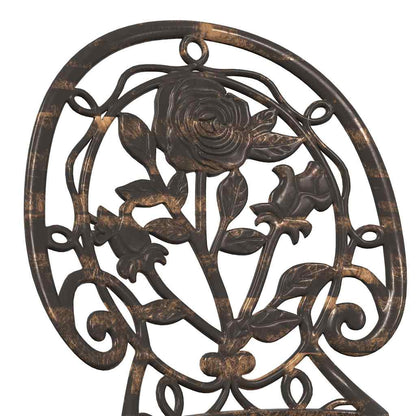 Garten Bistro Set 3 pcs Bronze Aluminium