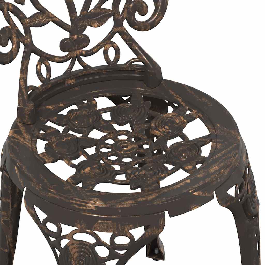Garten Bistro Set 3 pcs Bronze Aluminium