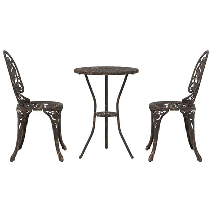 Garten Bistro Set 3 pcs Bronze Aluminium