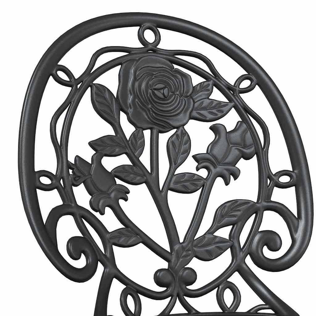 Garten Bistro Set 3 pcs Schwarz Aluminium