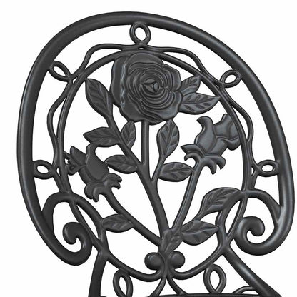 Garten Bistro Set 3 pcs Schwarz Aluminium