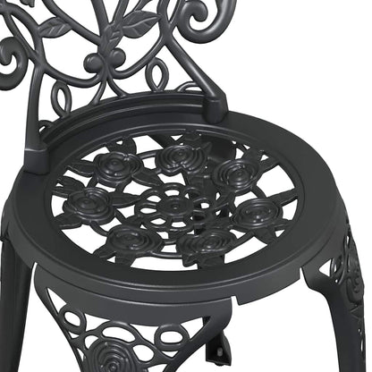 Garten Bistro Set 3 pcs Schwarz Aluminium