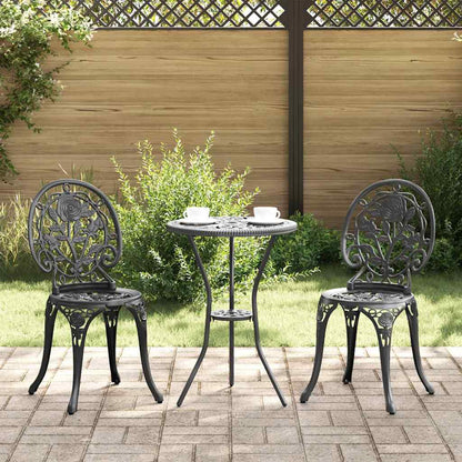 Garten Bistro Set 3 pcs Schwarz Aluminium