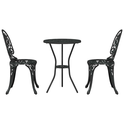 Garten Bistro Set 3 pcs Schwarz Aluminium