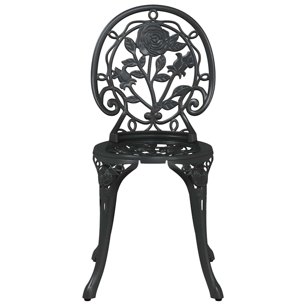 Garten Bistro Set 3 pcs Schwarz Aluminium