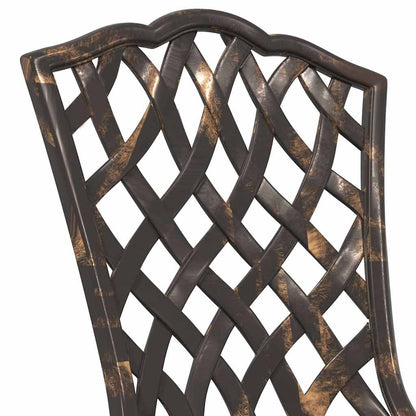 Garten Bistro Set 3 pcs Bronze Aluminium