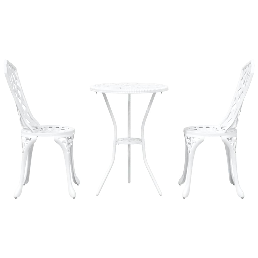 Garten Bistro Set 3 pcs Weiß Aluminium