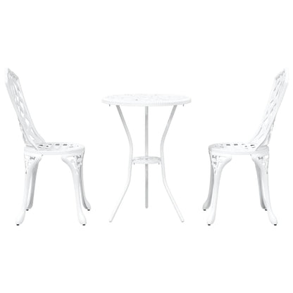 Garten Bistro Set 3 pcs Weiß Aluminium