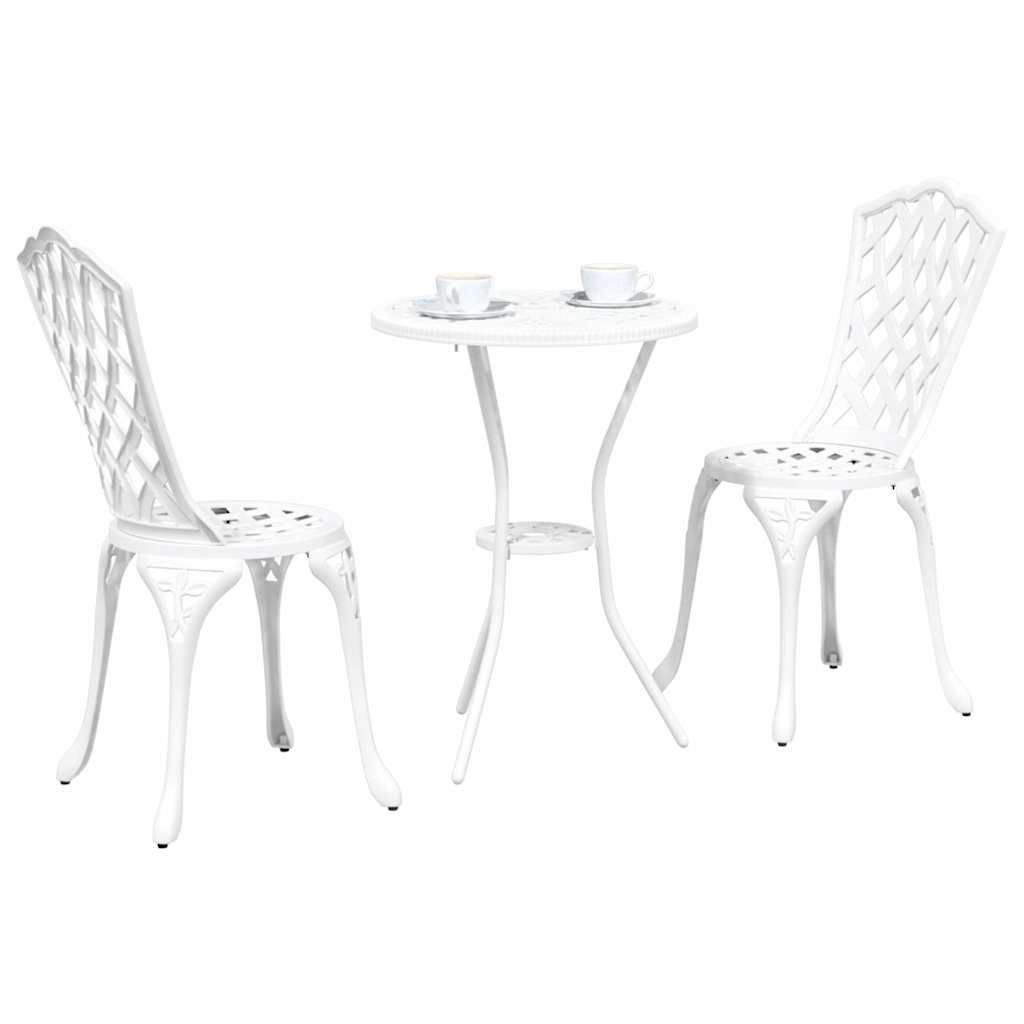 Garten Bistro Set 3 pcs Weiß Aluminium