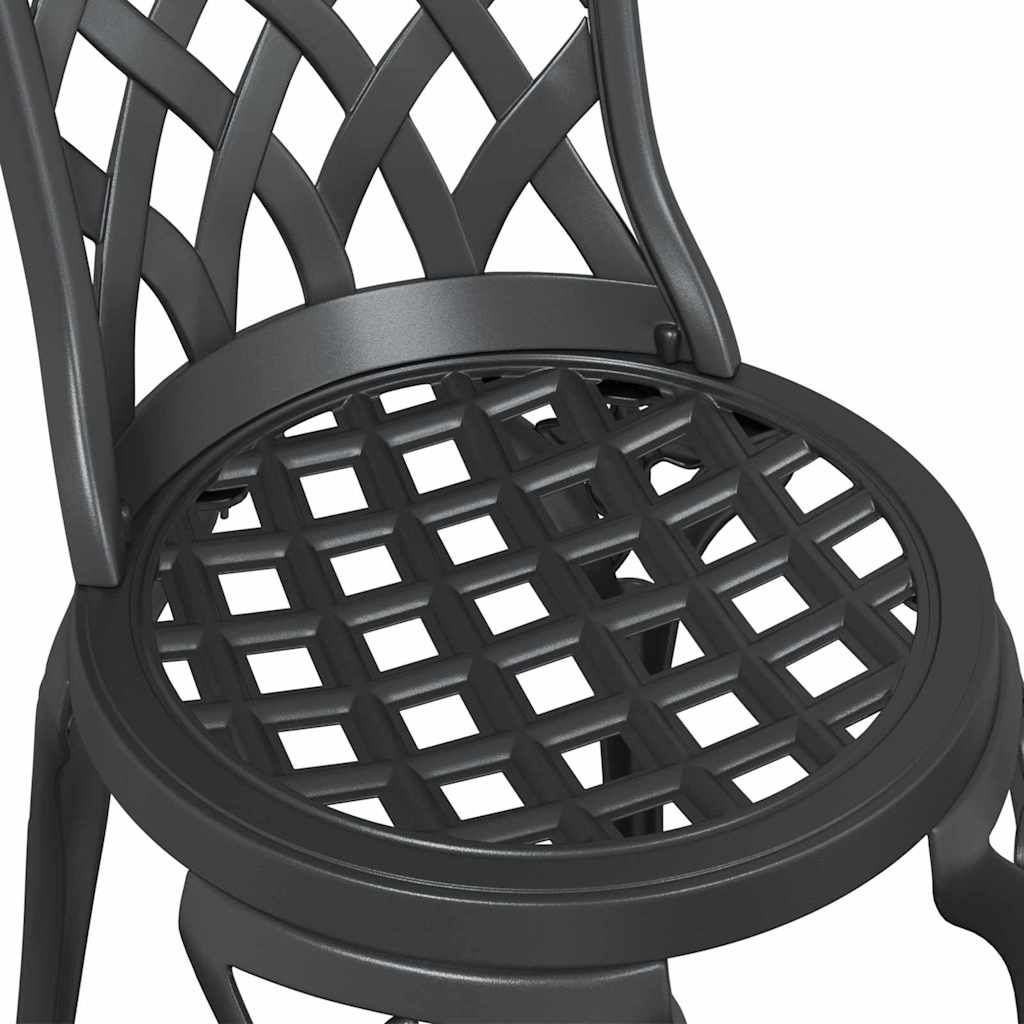 vidaXL Gartenstuhl 2 pcs Schwarz 39 x 40 x 87cm Aluminium