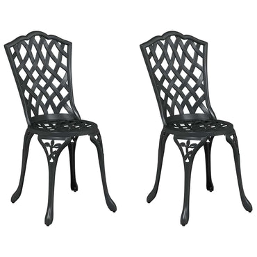 vidaXL Gartenstuhl 2 pcs Schwarz 39 x 40 x 87cm Aluminium