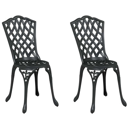 vidaXL Gartenstuhl 2 pcs Schwarz 39 x 40 x 87cm Aluminium