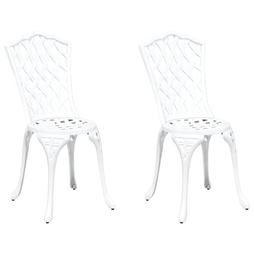 vidaXL Gartenstuhl 2 pcs Weiß 39 x 40 x 87cm Aluminium