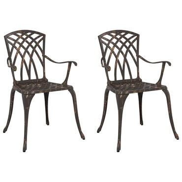 vidaXL Gartenstuhl 2 pcs Bronze 53 x 51 x 88,5 cm Aluminium
