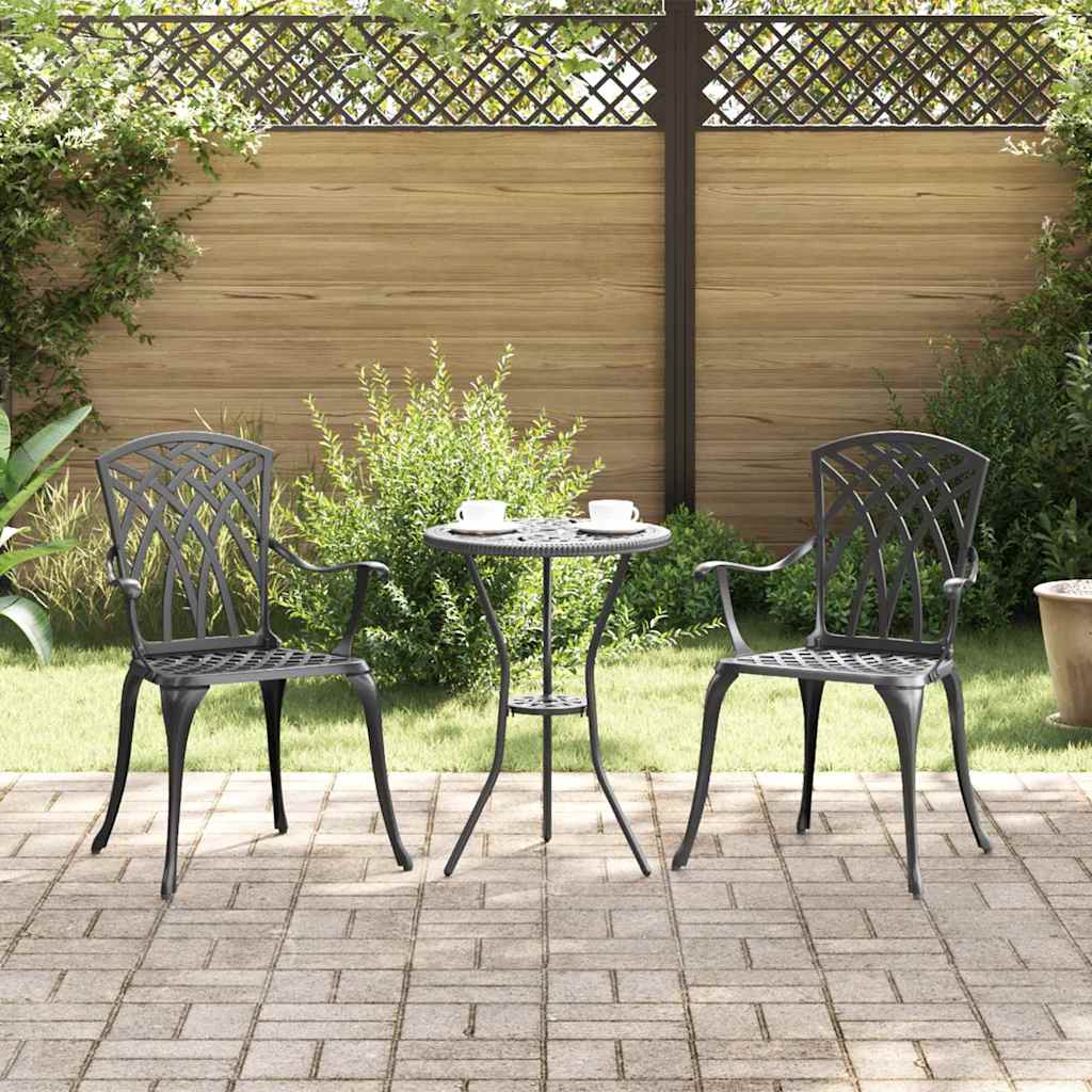Gartenstuhl 2 pcs Schwarz 53 x 51 x 88,5 cm Aluminium