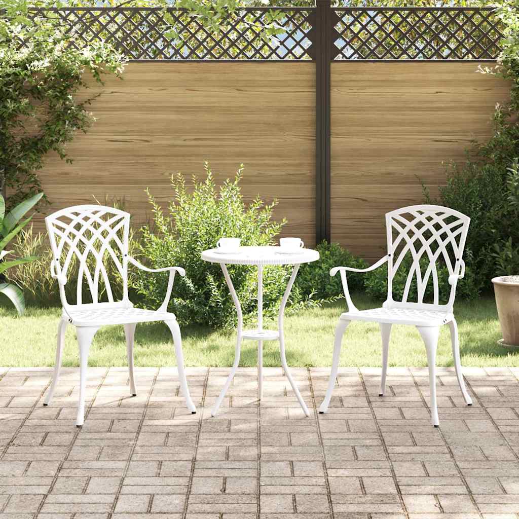 vidaXL Gartenstuhl 2 pcs Weiß 55 x 56,5 x 91cm Aluminium