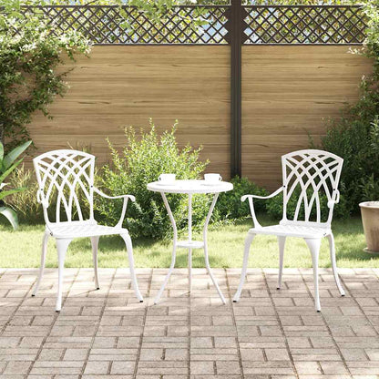 vidaXL Gartenstuhl 2 pcs Weiß 55 x 56,5 x 91cm Aluminium