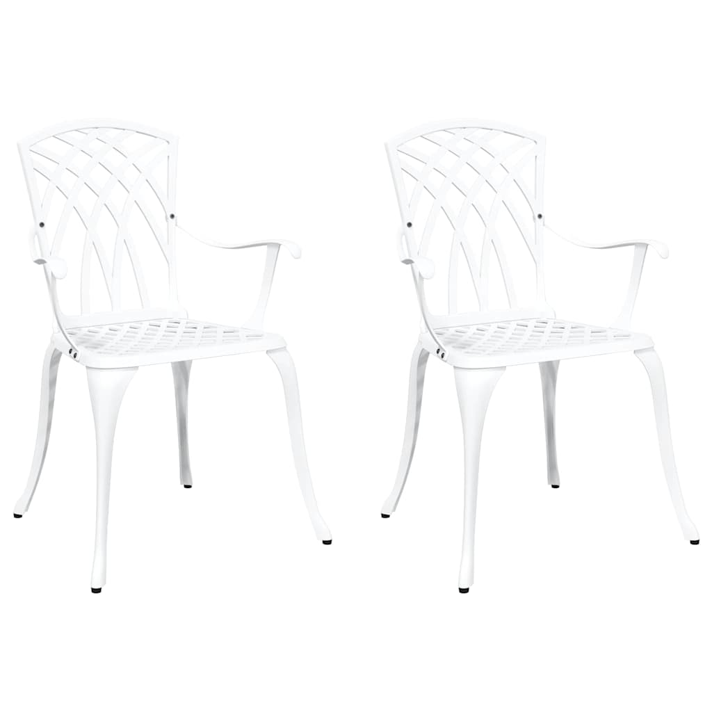 vidaXL Gartenstuhl 2 pcs Weiß 55 x 56,5 x 91cm Aluminium