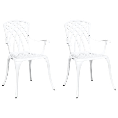 vidaXL Gartenstuhl 2 pcs Weiß 55 x 56,5 x 91cm Aluminium