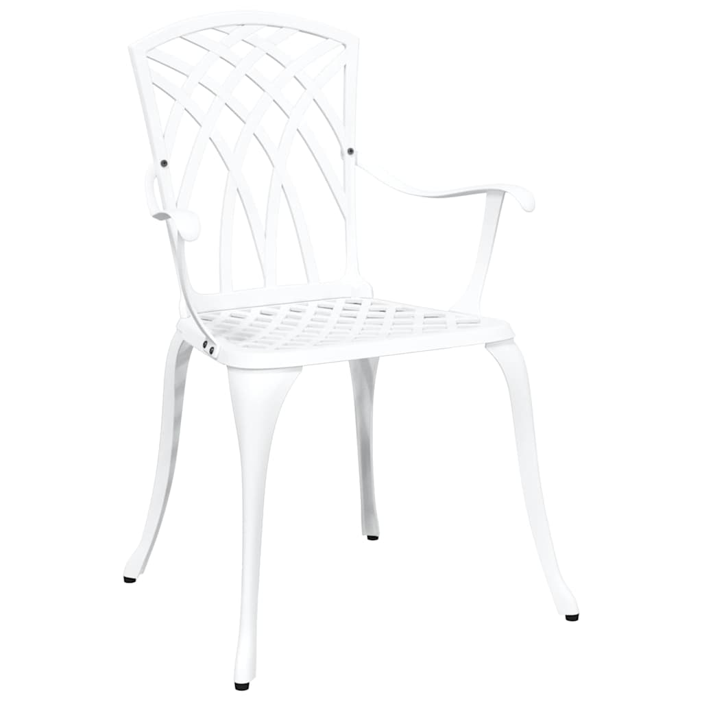 vidaXL Gartenstuhl 2 pcs Weiß 55 x 56,5 x 91cm Aluminium