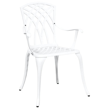 vidaXL Gartenstuhl 2 pcs Weiß 55 x 56,5 x 91cm Aluminium