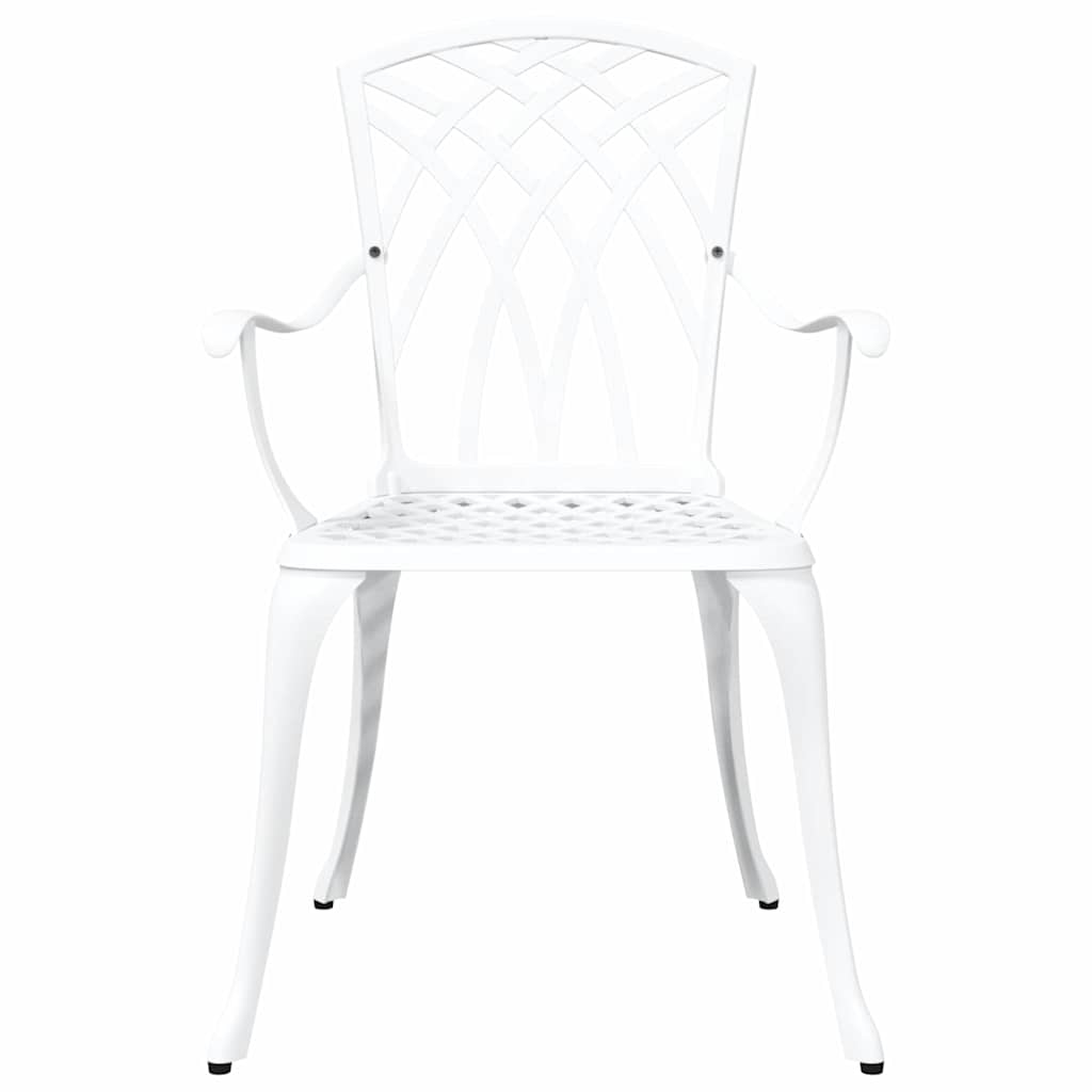 vidaXL Gartenstuhl 2 pcs Weiß 55 x 56,5 x 91cm Aluminium