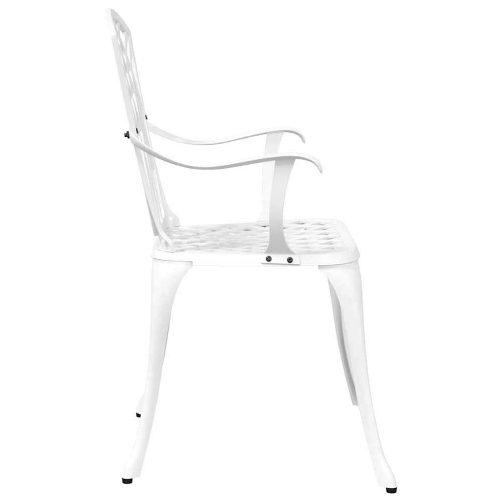 vidaXL Gartenstuhl 2 pcs Weiß 55 x 56,5 x 91cm Aluminium