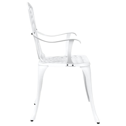 vidaXL Gartenstuhl 2 pcs Weiß 55 x 56,5 x 91cm Aluminium