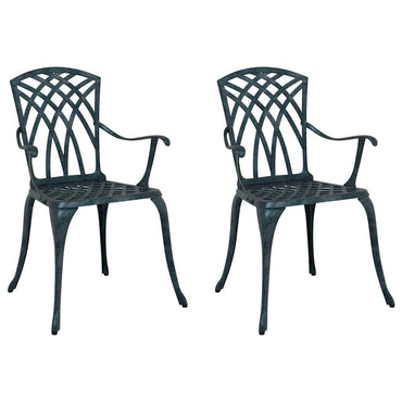 vidaXL Gartenstuhl 2 pcs Grün 53 x 51 x 88,5 cm Aluminium