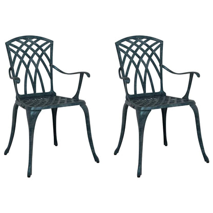 vidaXL Gartenstuhl 2 pcs Grün 53 x 51 x 88,5 cm Aluminium