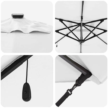 Sonnenschirm Sand 286 x 284 x 270 cm Aluminium und Polyester