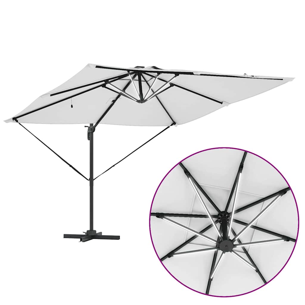 vidaXL Sonnenschirm Sand 286 x 284 x 270 cm Aluminium und Polyester