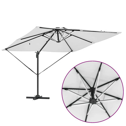 vidaXL Sonnenschirm Sand 286 x 284 x 270 cm Aluminium und Polyester