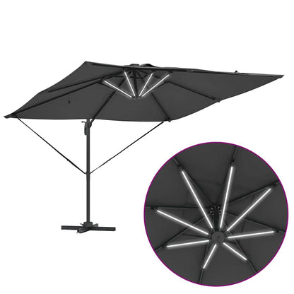 vidaXL Sonnenschirm mit LED-Lichtleisten Anthrazit 286 x 284 x 270 cm