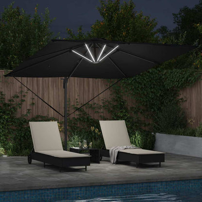 vidaXL Sonnenschirm Schwarz 286 x 284 x 270 cm Aluminium und Polyester