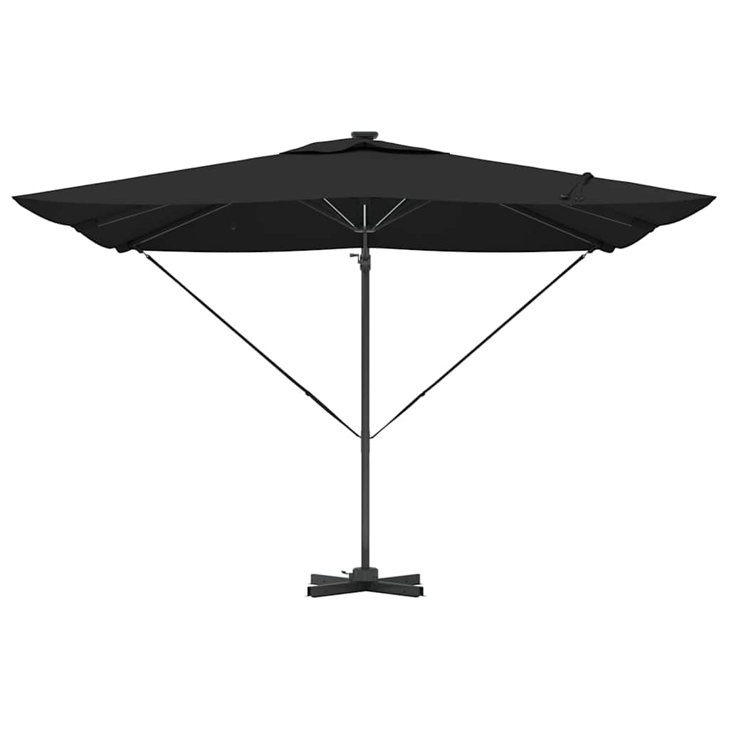 vidaXL Sonnenschirm Schwarz 286 x 284 x 270 cm Aluminium und Polyester