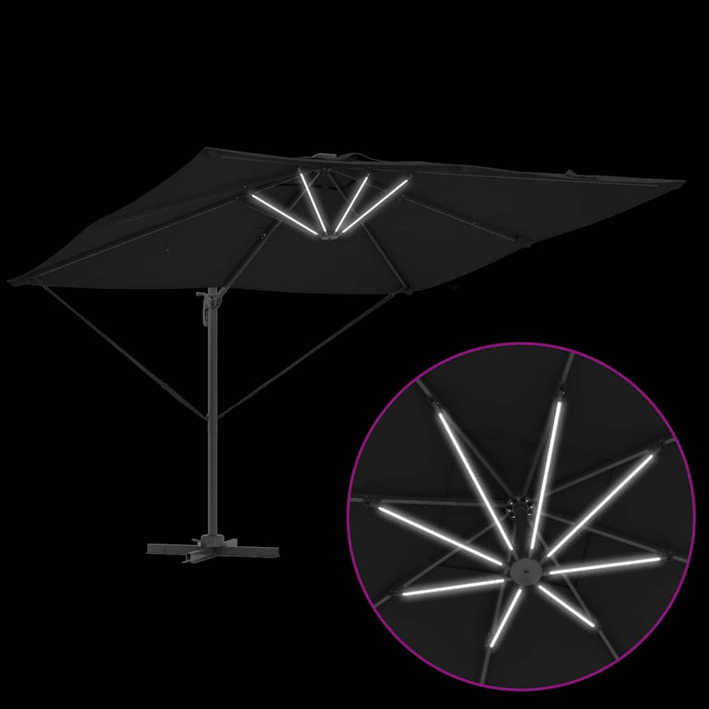 vidaXL Sonnenschirm Schwarz 286 x 284 x 270 cm Aluminium und Polyester