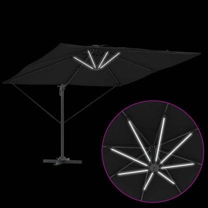vidaXL Sonnenschirm Schwarz 286 x 284 x 270 cm Aluminium und Polyester