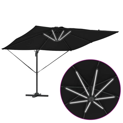 vidaXL Sonnenschirm Schwarz 286 x 284 x 270 cm Aluminium und Polyester