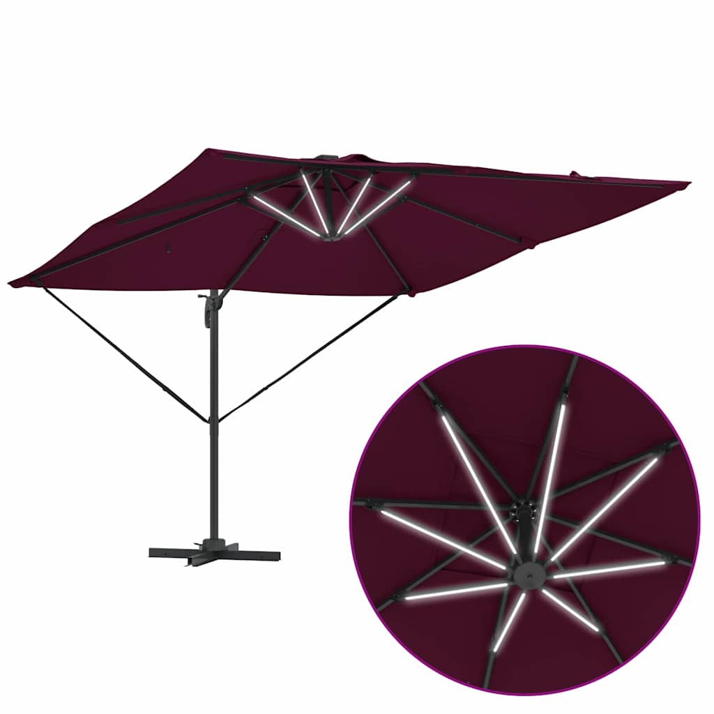 vidaXL Sonnenschirm Bordeauxrot 286 x 284 x 270 cm