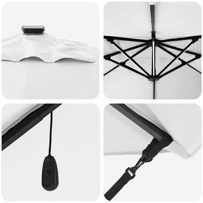 Sonnenschirm Sand 352 x 251 x 265 cm Polyester und Aluminium