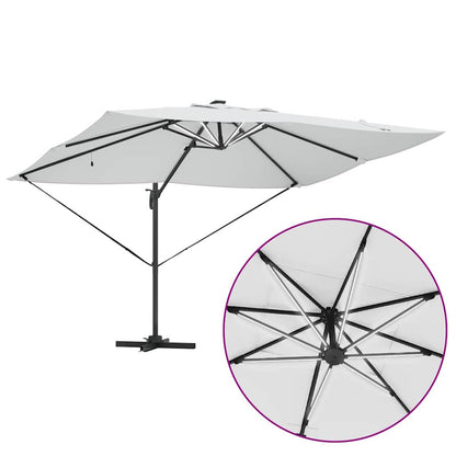 vidaXL Sonnenschirm Sand 352 x 251 x 265 cm Polyester und Aluminium