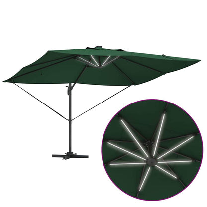vidaXL Sonnenschirm Grün 352 x 251 x 265 cm Polyester und Aluminium