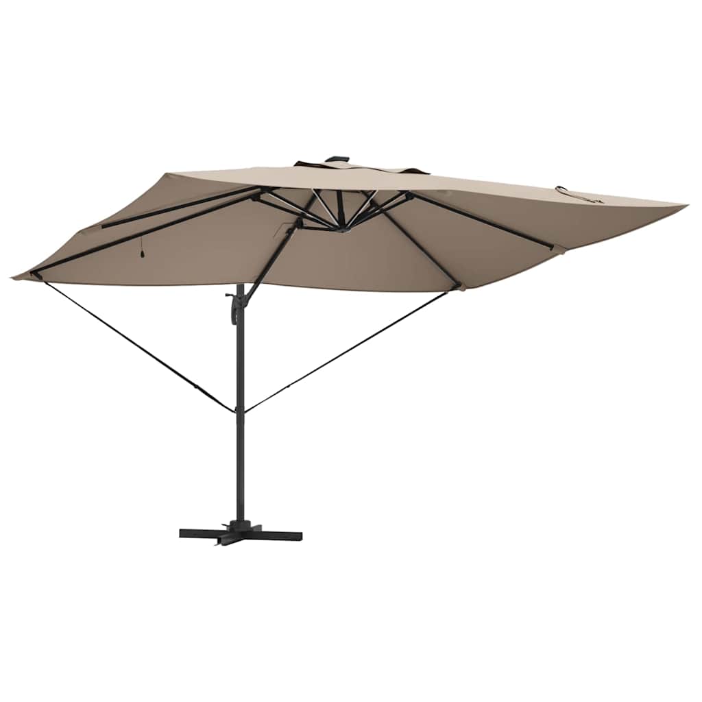 vidaXL Sonnenschirm Taupe 352 x 251 x 265 cm Polyester und Aluminium