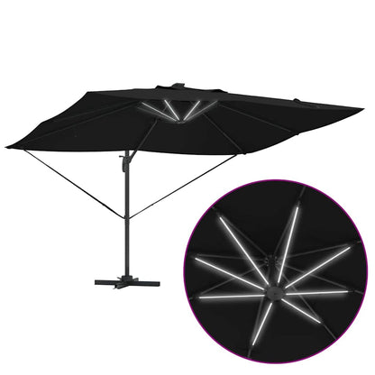 vidaXL Sonnenschirm Schwarz 352 x 251 x 265 cm Polyester und Aluminium